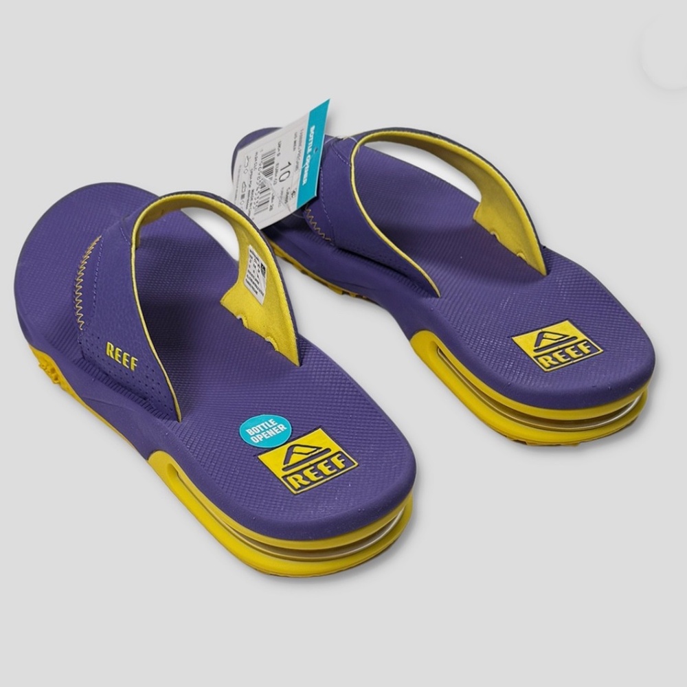 Reef Fanning Pregame / Tailgate Sandals - NWT Mens 10 Purple / Gold - #48764-F4 - Picture 3 of 4